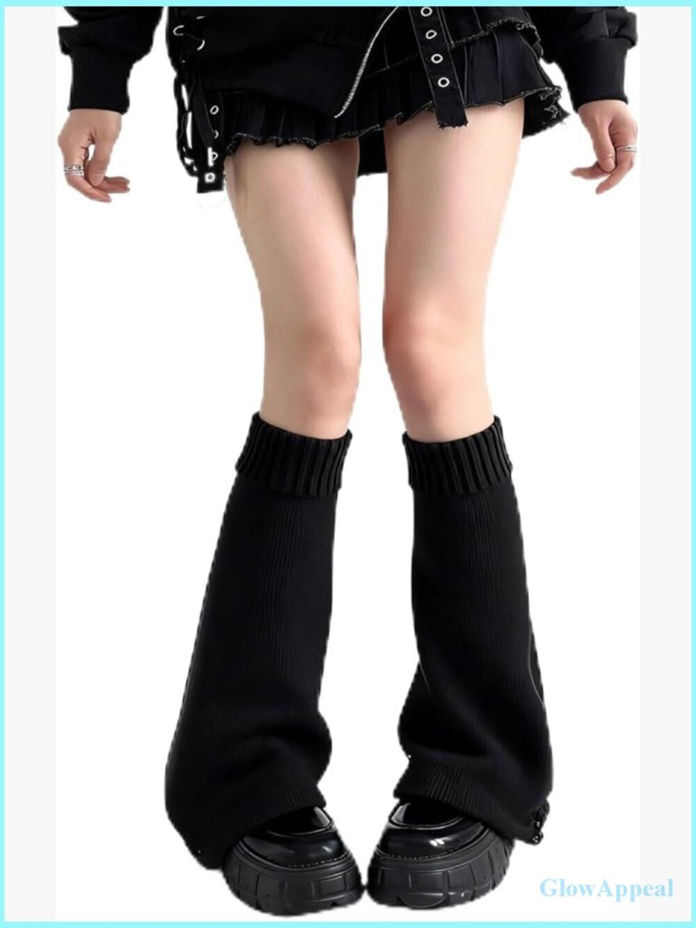 Fluffy Knit Leg Warmers Y2K Harajuku Lolita Long Socks for Women